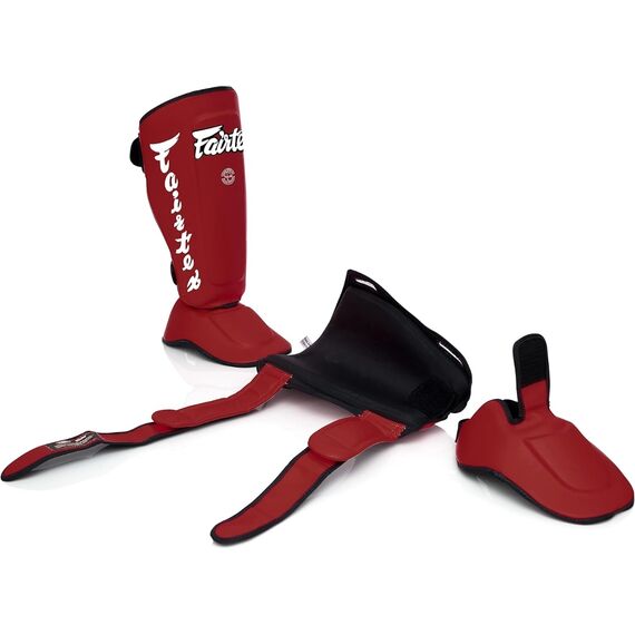 Protèges-Tibias Fairtex SP7 Twister Détachable, Taille: M, Couleur: Rouge, 4 image