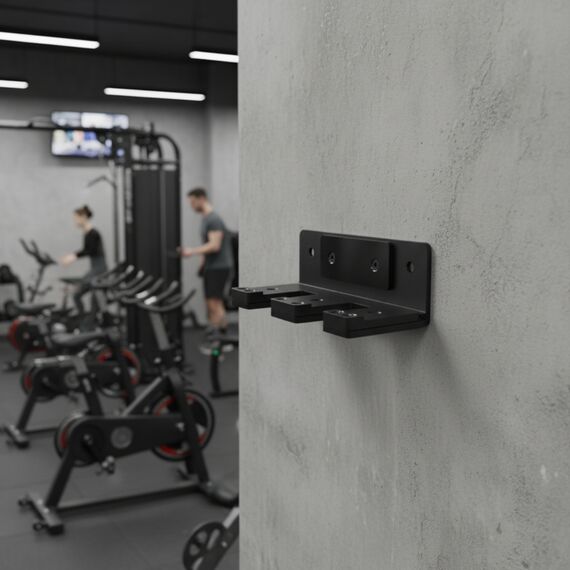 Rangement mural pour 2 barres de musculation "Barbell hanger" GladiatorFit, 2 image