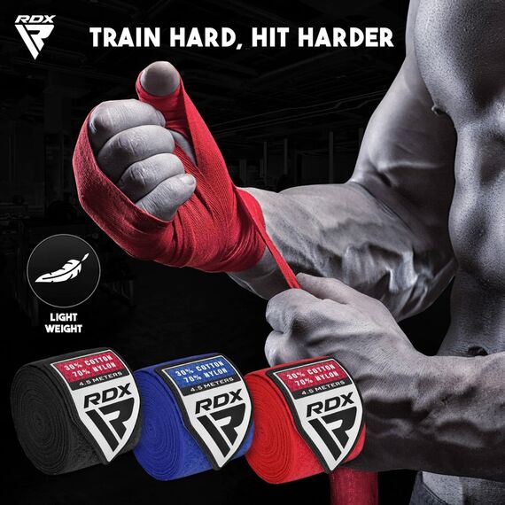 RDX RB Professional Boxing Hand Wraps Set – 3 Pairs, Colour: Multicolor, Length: 4.5m, 4 image