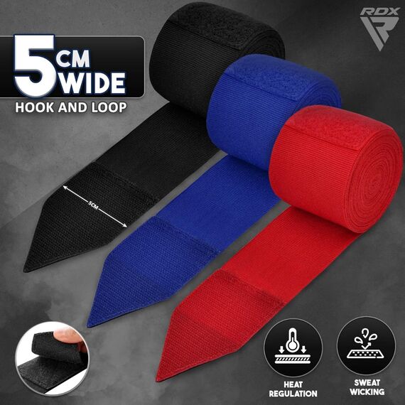 RDX RB Professional Boxing Hand Wraps Set – 3 Pairs, Colour: Multicolor, Length: 4.5m, 7 image