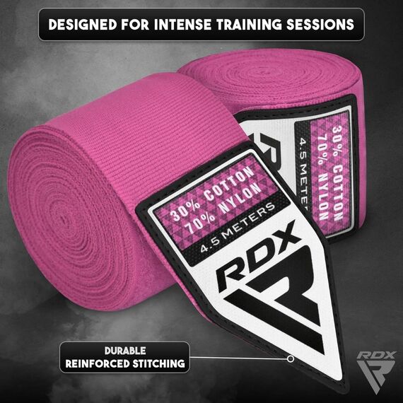 RDX WX Profi Boxbandagen 4.5 m – Rosa, Farbe: Rosa, Länge: 4.5m, 6 image