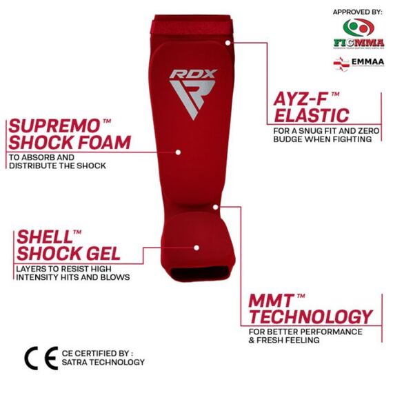 Protège Tibias, Taille: L, Couleur: Rouge, 4 image