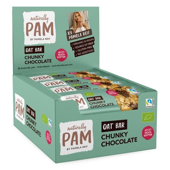 Barre Flocons d'avoine Bio Naturally Pam (lot de 12) | Chocolat