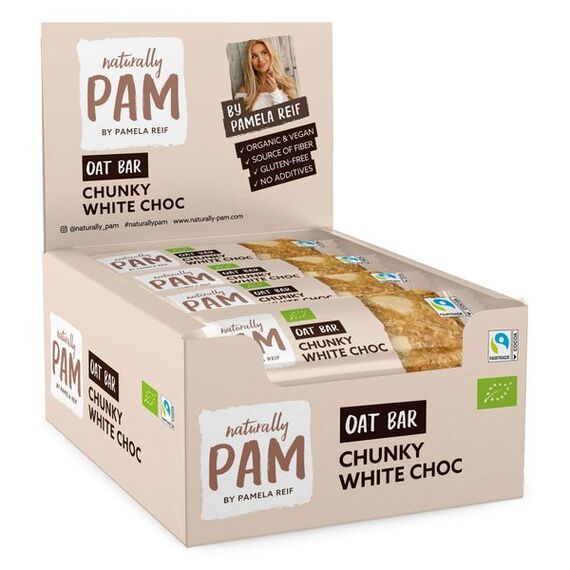 Barre Flocons d'avoine Naturally Pam (lot de 12) | Chocolat Blanc
