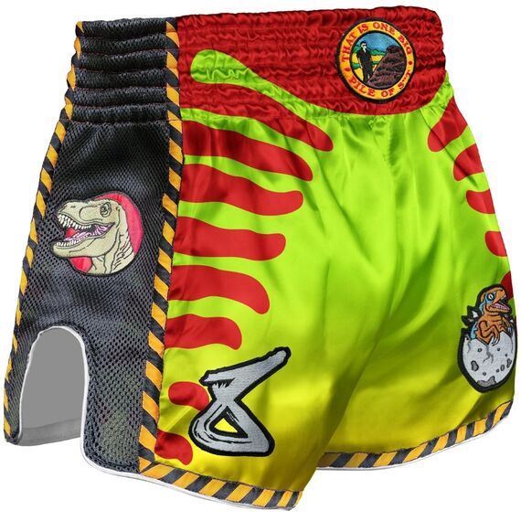 8 WEAPONS Muay Thai Shorts Jurassic Green/Red L, Size: L, Colour: Rot, 2 image