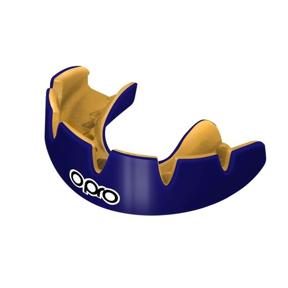 OPRO Instant Custom Mouthguard for Braces – Dark Blue/Gold, Size: One Size, Colour: Blue
