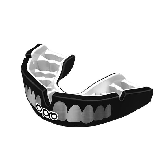 OPRO Instant Custom Teeth Mouthguard – Black/Silver/White, Size: One Size, Colour: Schwarz