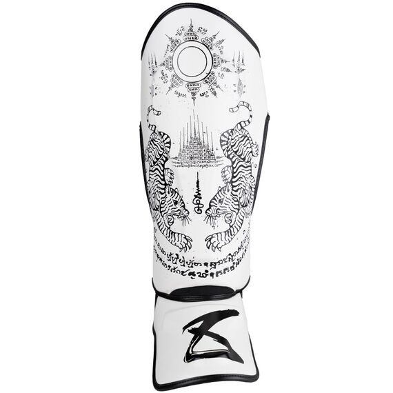 8 WEAPONS Shin Guards - Sak Yant Tigers white XL, Size: XL, Colour: Weiss, 11 image