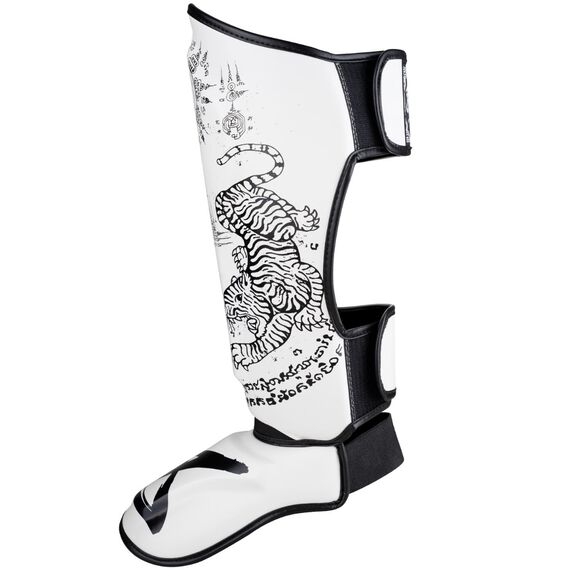 8 WEAPONS Shin Guards - Sak Yant Tigers white XL, Size: XL, Colour: Weiss, 15 image