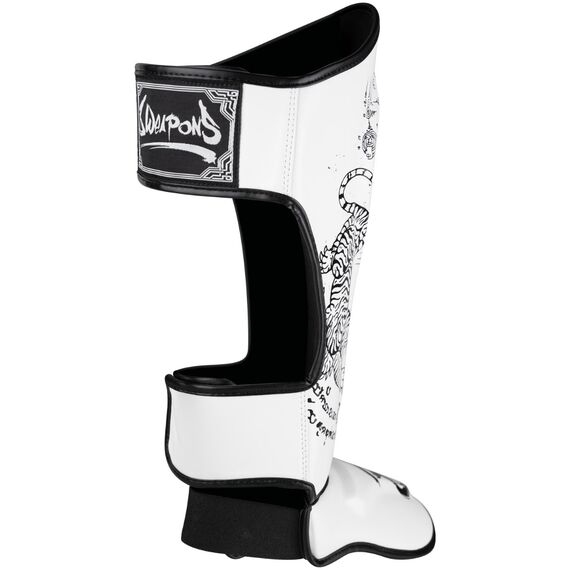 8 WEAPONS Shin Guards - Sak Yant Tigers white XL, Size: XL, Colour: Weiss, 2 image
