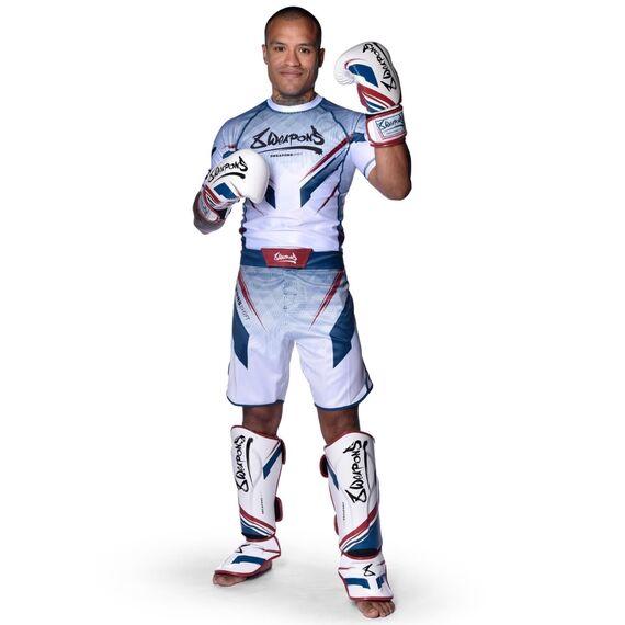 8 WEAPONS Shin Guards, Shift, white-navy-red, L, Taglia: L, Colore: Bianco , 6 image