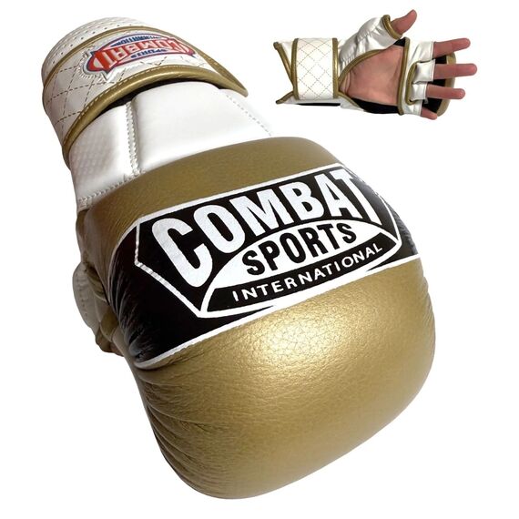Combat Sports Max Strike MMA Training Gloves, Taglia: L, Colore: Oro 
