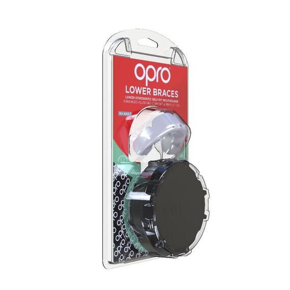 OPRO Protège-dents Gold Braces Inférieur Perle, Taille: Taille unique, Couleur: Blanc, 3 image