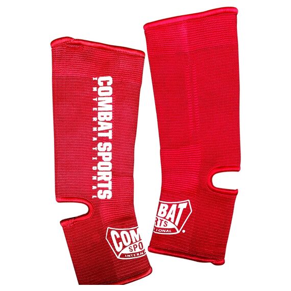 Combat Sports Muay Thai MMA Ankle Support Wraps, Taglia: Taglia unica, Colore: Rosso 