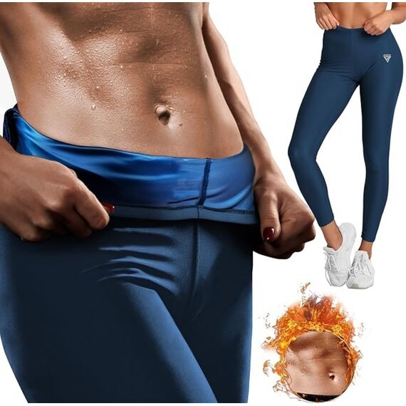 Women's sweat leggings, Taglia: 2XL, Colore: Blu , 2 image