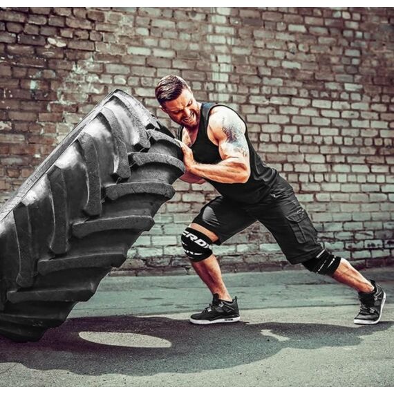 Gym Knee Wrap, Taglia: Taglia unica, Colore: Nero, 2 image