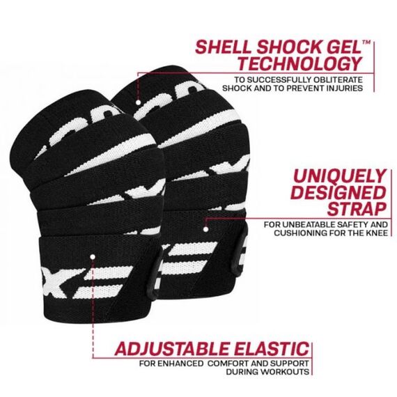 Gym Knee Wrap, Taglia: Taglia unica, Colore: Nero, 3 image