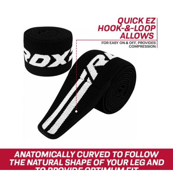 Gym Knee Wrap, Taglia: Taglia unica, Colore: Nero, 5 image