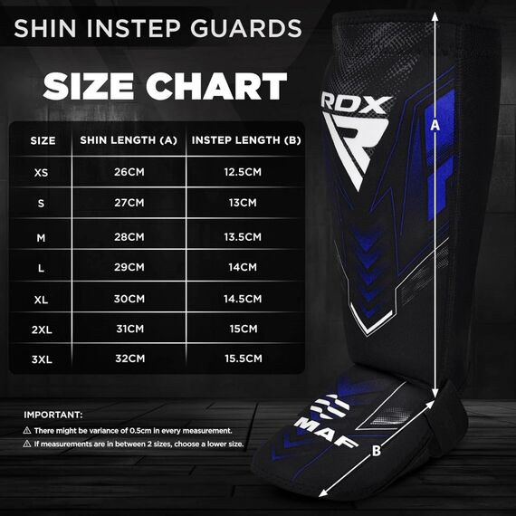 Neoprene Shin Instep IMMAF, Size: 2XL, Colour: Blue, 6 image