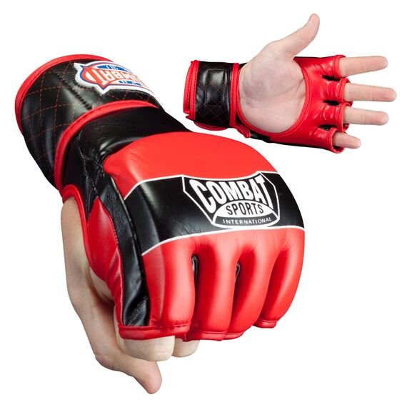 Combat Sports Traditionelle MMA Handschuhe – Schwarz/Rot – M, Bekleidungsgrösse: M, Farbe: Rot, Grösse : M