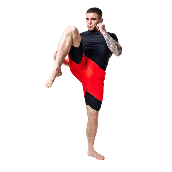 MMA Shorts T16 Red/Black-L, Taglia: L, Colore: Rosso , 3 image