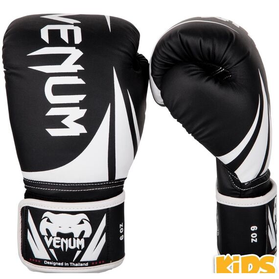 Venum Challenger 2.0 Kids Boxing Gloves - Black/White, Colour: Schwarz, OZ: 6oz