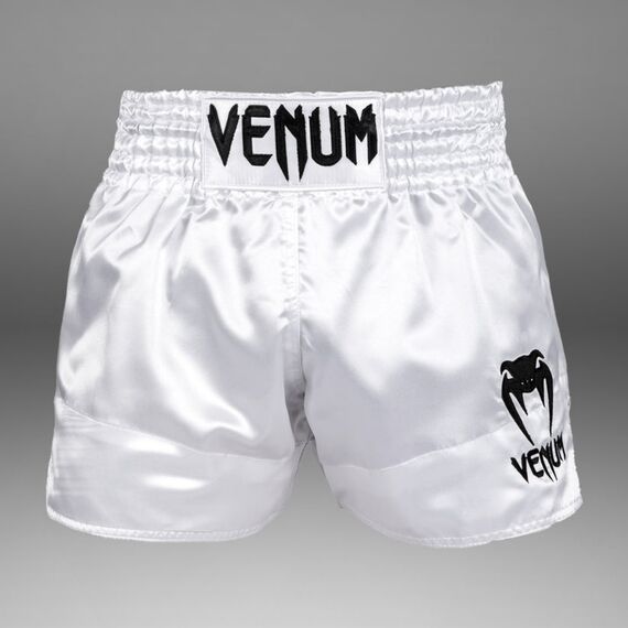 Venum Short Muay Thai Classic Blanc/Noir S, Taille: S, Couleur: Blanc