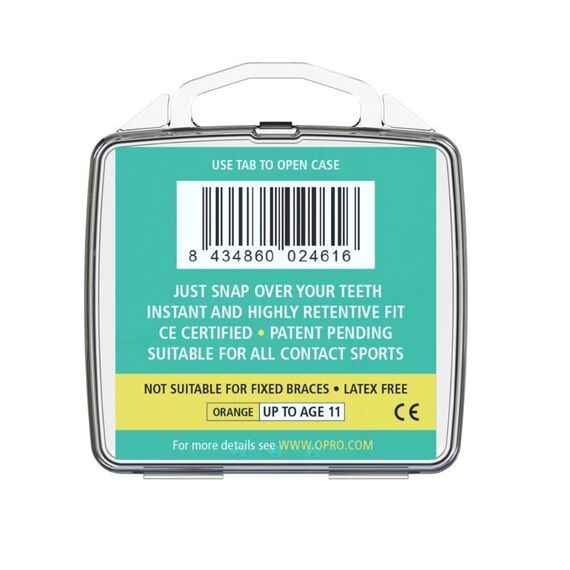 OPRO Snap-Fit Protège-dents Junior – Orange fluo, Taille: Taille unique, Couleur: Orange, 3 image