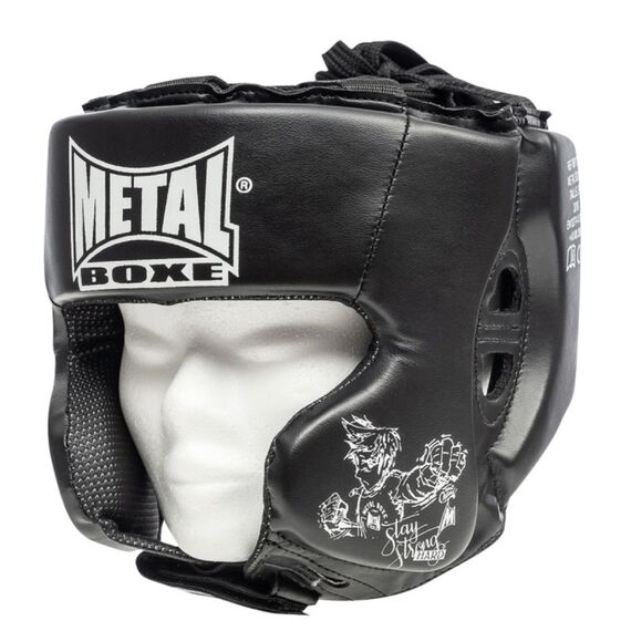 Metal Boxe Casque Entr. Pu Noir Enfant, Couleur: Noir