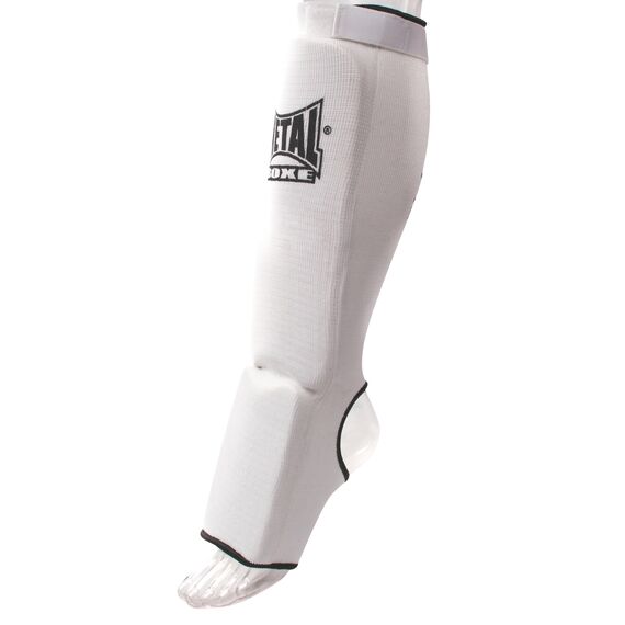 Metal Boxe Cotton Shin And Instep Guards Elast. Blanc Xxs