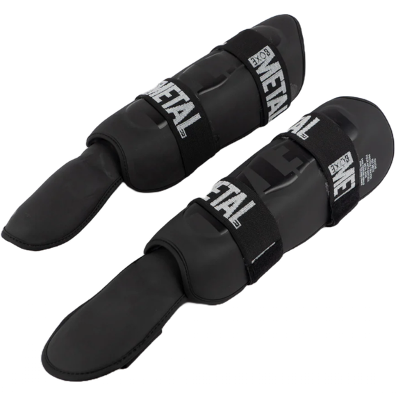 Shin Guards with Removable Foot Protection, Taglia: S, Colore: Nero