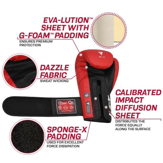 RDX Boxing Gloves Pro Sparring APEX A5 Red 12oz, Colour: Rot, OZ: 12oz, 5 image