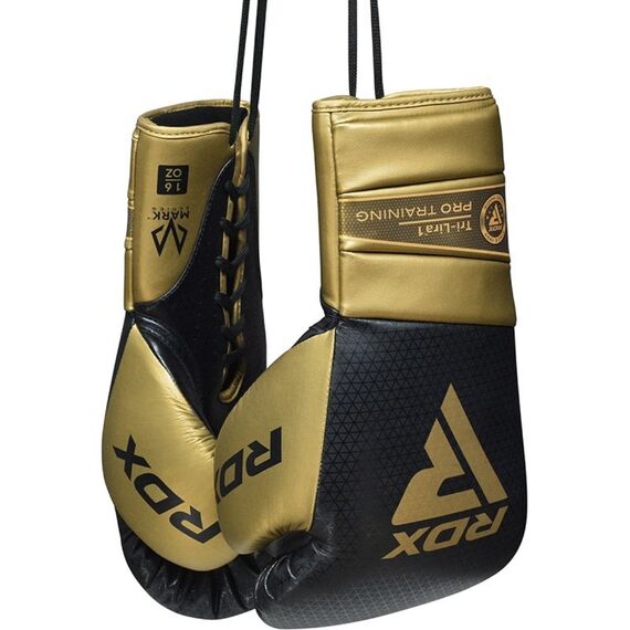 RDX Mark Pro Training Boxing Gloves – Tri Lira 1, Colour: Gold, OZ: 14oz, 8 image