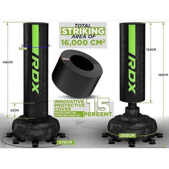 Kara Freestanding Punching Bag, Colour: Green, Length: 1.8m, 3 image