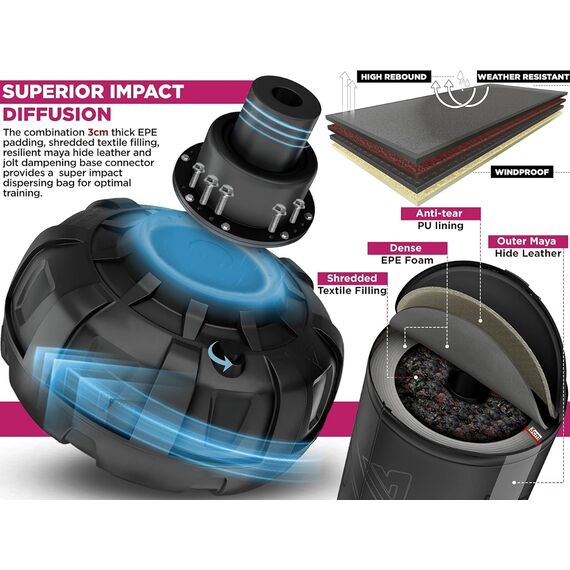 Kara Sac de Frappe Autonome, Couleur: Rose, Longueur: 1.8m, 5 image