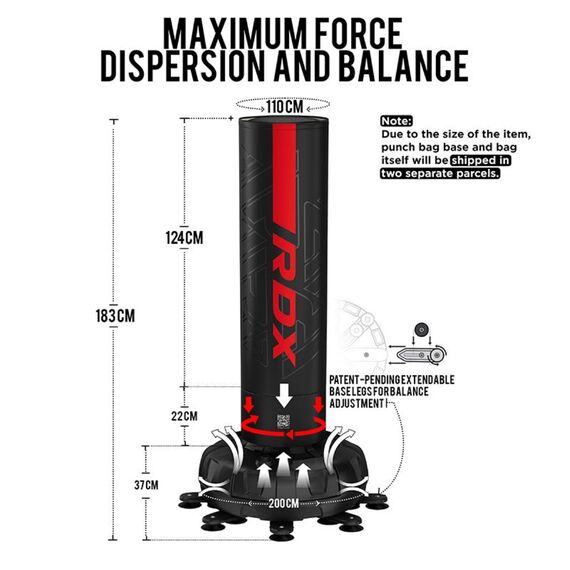 Kara Freestanding Punching Bag, Colour: Rot, Length: 1.8m, 11 image