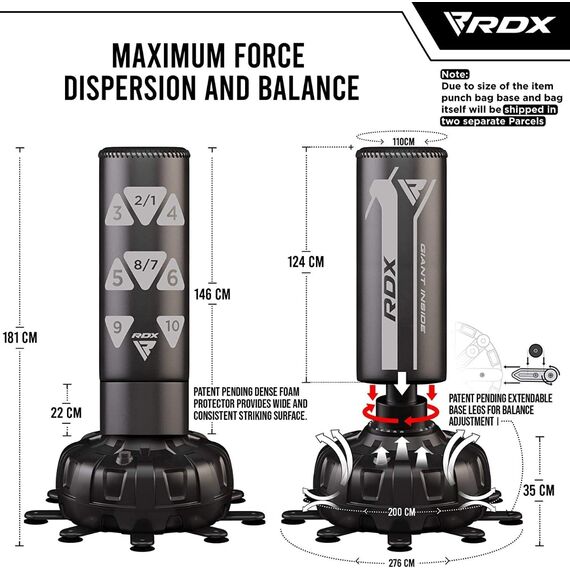 Free Standing Target Black+ Bag Mitts, Colour: Silber, Length: 1.8m, 3 image