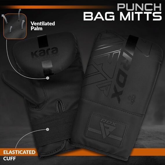 RDX F6 KARA 152 cm 3-in-1 Boxsack & Boxhandschuh-Set, Farbe: Schwarz, Zusatzgewicht: 22.5 kg, Länge: 1.5m, 3 image