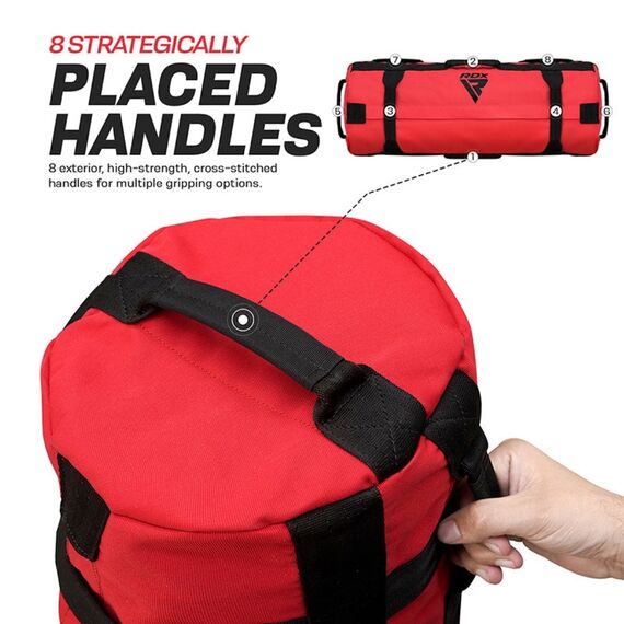 Fitness sand bag (57 to 91 kg), Colour: Rot, Additional Weight: 91, 4 image