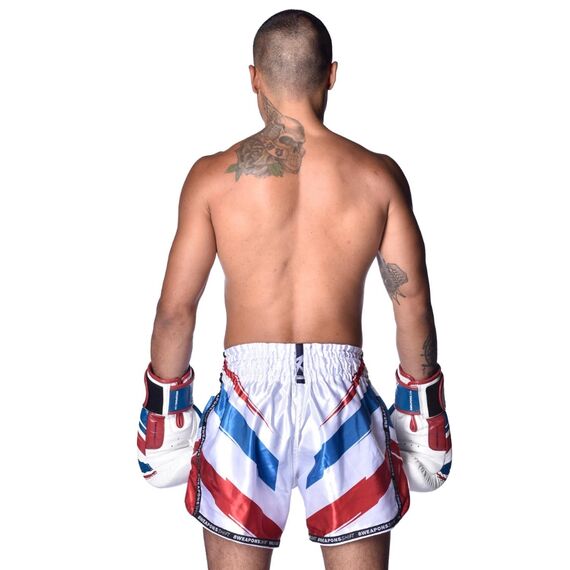 Short de Muay Thaï 8 WEAPONS Shift blanc-bleu-rouge S, Taille: S, Couleur: Blanc, 5 image