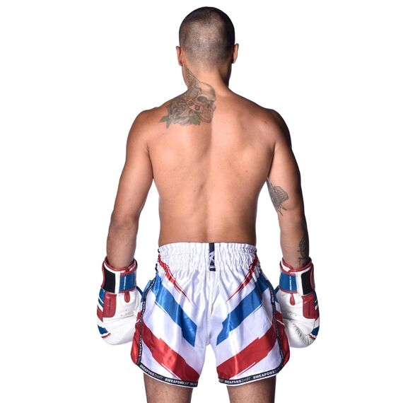 Short de Muay Thaï 8 WEAPONS Shift blanc-bleu-rouge M, Taille: M, Couleur: Blanc, 7 image