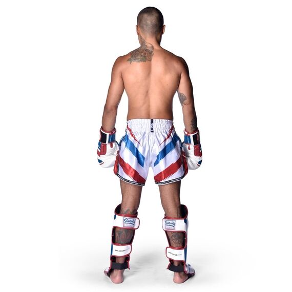 Short de Muay Thaï 8 WEAPONS Shift blanc-bleu-rouge XXL, Taille: 2XL, Couleur: Blanc, 9 image