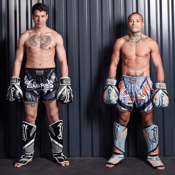 Short de Muay Thaï 8 WEAPONS Shift gris-glacé-orange S, Taille: S, Couleur: Gris, 8 image