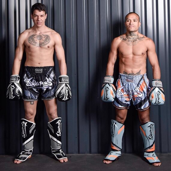 Short de Muay Thaï 8 WEAPONS Shift gris-glacé-orange XL, Taille: XL, Couleur: Gris, 9 image