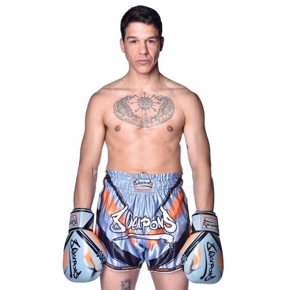 Short de Muay Thaï 8 WEAPONS Shift gris-glacé-orange XXL, Taille: 2XL, Couleur: Gris, 4 image