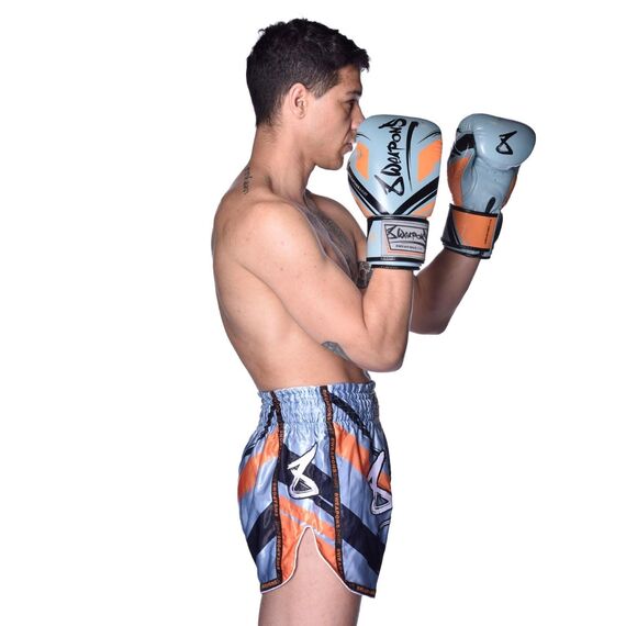Short de Muay Thaï 8 WEAPONS Shift gris-glacé-orange XXL, Taille: 2XL, Couleur: Gris, 6 image