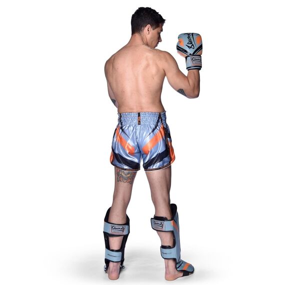 Short de Muay Thaï 8 WEAPONS Shift gris-glacé-orange XXL, Taille: 2XL, Couleur: Gris, 7 image