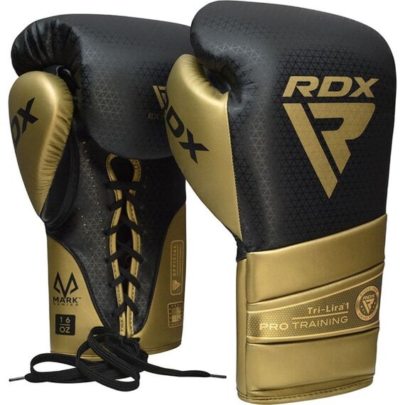 Gants de boxe RDX Mark Pro Training – Tri Lira 1, Couleur: Or, OZ: 14oz