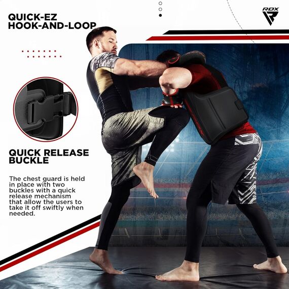 Chest Guard F6 Matte Red-S/M, Colour: Schwarz, Size: S-M, 6 image