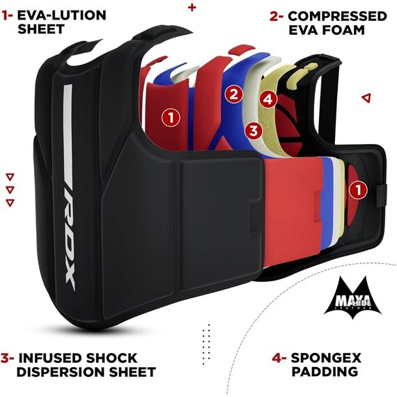 CHEST GUARD F6 MATTE WHITE PLUS-S/M, Couleur: Noir, Taille ne pas utiliser: S-M, 6 image